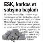 ET VE SÜT KURUMU KARKAS ET SATIŞINA BAŞLADI 