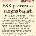 ET VE SÜT KURUMU KARKAS ET SATIŞINA BAŞLADI 