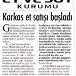 ET VE SÜT KURUMU KARKAS ET SATIŞINA BAŞLADI 