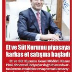 ET VE SÜT KURUMU KARKAS ET SATIŞINA BAŞLADI 