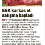 ET VE SÜT KURUMU KARKAS ET SATIŞINA BAŞLADI 