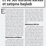 ET VE SÜT KURUMU KARKAS ET SATIŞINA BAŞLADI 