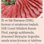 ET VE SÜT KURUMU KARKAS ET SATIŞINA BAŞLADI 