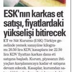 ESK'dan Et Fiyatlarına Müdahale!