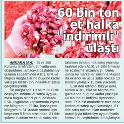 60 Bin Ton Et Halka "İndirimli" Ulaştı