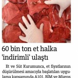 60 Bin Ton Et Halka "İndirimli" Ulaştı