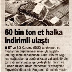 60 Bin Ton Et Halka "İndirimli" Ulaştı