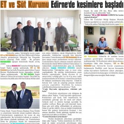 Et ve Süt Kurumu Edirne'de Büyükbaş Hayvan Kesimine Başladı