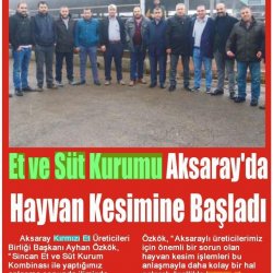 Et ve Süt Kurumu Aksaray'da Hayvan Kesimine Başladı