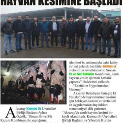 Et ve Süt Kurumu Aksaray'da Hayvan Kesimine Başladı