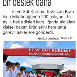 Et ve Süt Kurumu Çalışanlarından Mehmetçiğe Destek