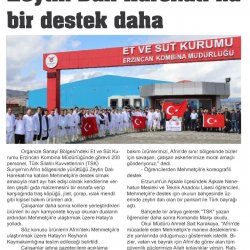 Et ve Süt Kurumu Çalışanlarından Mehmetçiğe Destek