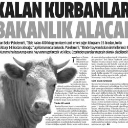 Elde Kalan Kurbanlıkları ESK alacak