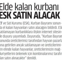 Elde Kalan Kurbanlıkları ESK alacak