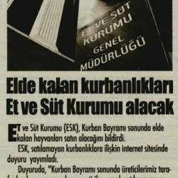 Elde Kalan Kurbanlıkları ESK alacak