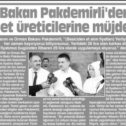 Bakan Pakdemirli'den Besicilere Müjde