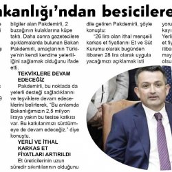 Bakan Pakdemirli'den Besicilere Müjde