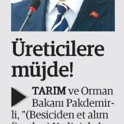 Bakan Pakdemirli'den Besicilere Müjde