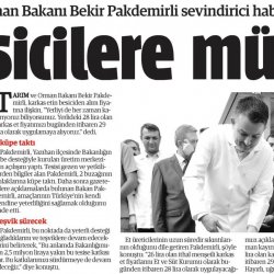 Bakan Pakdemirli'den Besicilere Müjde