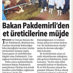 Bakan Pakdemirli'den Besicilere Müjde