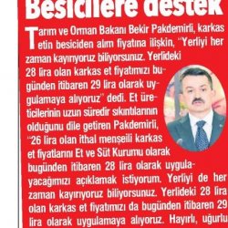 Bakan Pakdemirli'den Besicilere Müjde