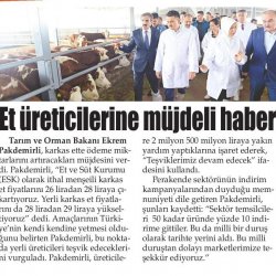 Bakan Pakdemirli'den Besicilere Müjde