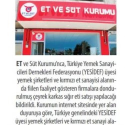 Et ve Süt Kurumu'ndan Et Satışı Duyurusu