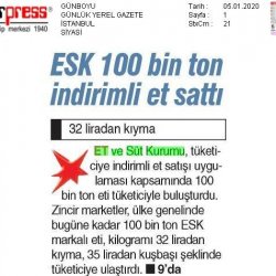 Et ve Süt Kurumundan Tüketiciye Rekor Et Satışı