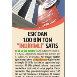 Et ve Süt Kurumundan Tüketiciye Rekor Et Satışı