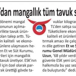 ESK Mangallık Tüm Tavuk Satışına Başladı