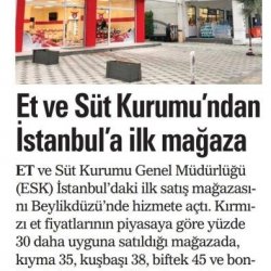 Et ve Süt Kurumu İstanbul’daki İlk Mağazasını Açtı 