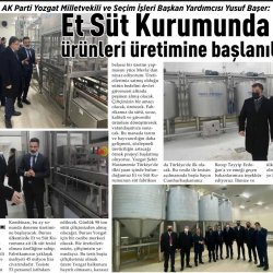 Et ve Süt Kurumu İlk Süt Tesisini Yozgat'ta Açıyor