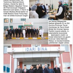 Erzincan Valisi Mehmet Makas Kombinamıza Ziyarette Bulundu