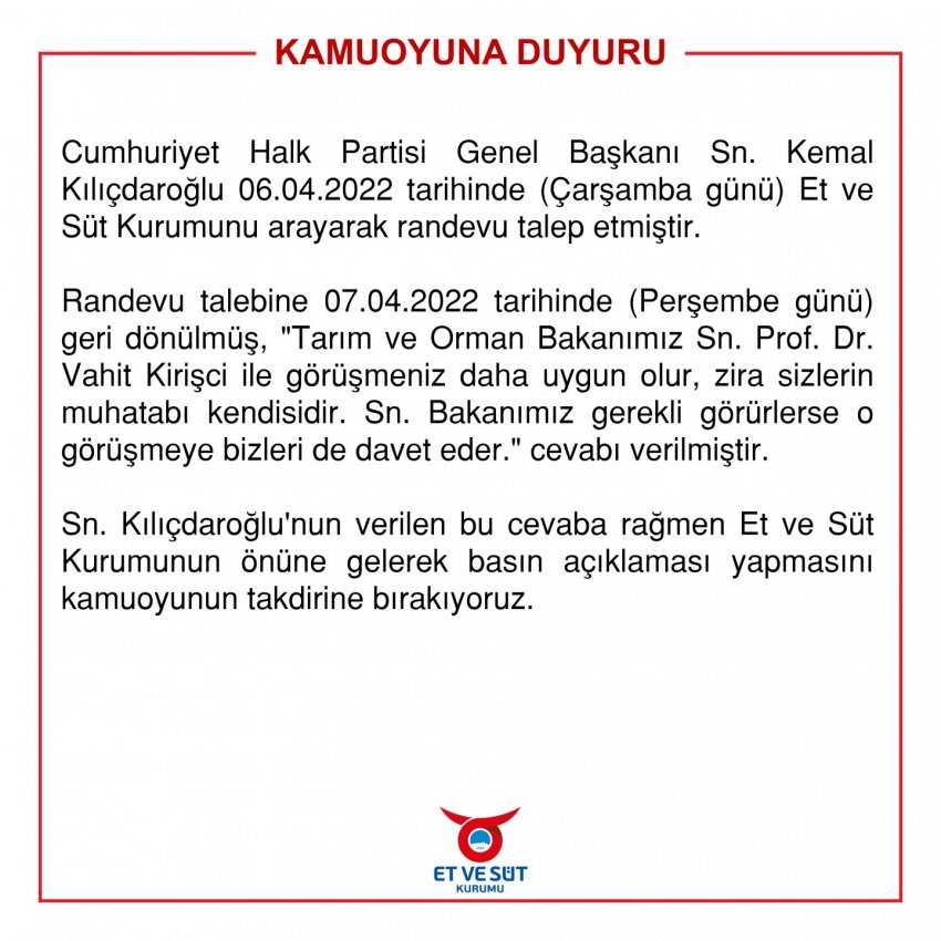 KAMUOYU AÇIKLAMASI