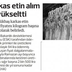 ESK Karkas Etin Alım Fiyatını Yükseltti