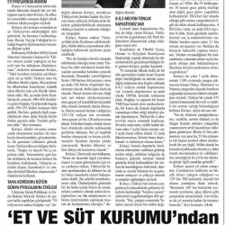 Et ve Süt Kurumundan Kuzu Etinde İndirim