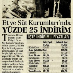 Et ve Süt Kurumundan Kuzu Etinde İndirim