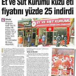 Et ve Süt Kurumundan Kuzu Etinde İndirim