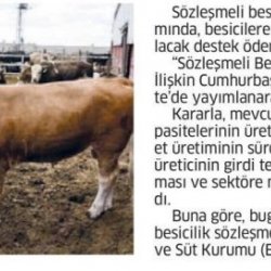 Et ve Süt Kurumu Sözleşmeli Besicilik ile Üreticilere Pazar ve Fiyat Garantisi Sunuyor