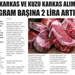 Tarım ve Orman Bakanı Prof. Dr. Vahit Kirişçi, Et ve Süt Kurumunun Üreticiden Alacağı Karkas Etin Fiyatını İki Lira Artırdığını Açıkladı