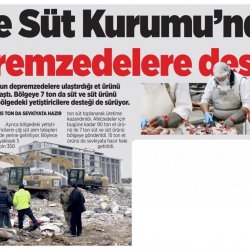 Et ve Süt Kurumu Deprem Bölgesinde Çalışmalarını Aralıksız Sürdürüyor