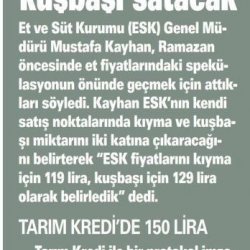 ESK’dan Et Fiyatlarında Ramazan Önlemleri