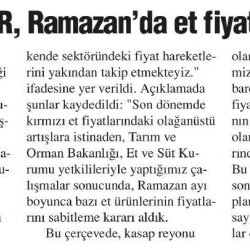 ESK’dan Et Fiyatlarında Ramazan Önlemleri