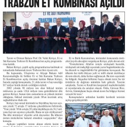 Et ve Süt Kurumu Trabzon Et Kombinası Hizmete Açıldı