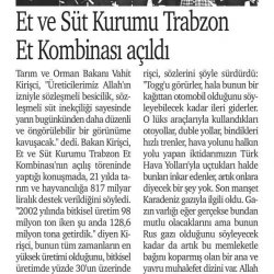 Et ve Süt Kurumu Trabzon Et Kombinası Hizmete Açıldı