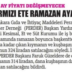 Ramazan'da Et Fiyatları Sabitlendi