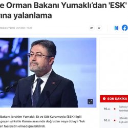 Tarım ve Orman Bakanı İbrahim Yumaklı, Et ve Süt Kurumu Hakkındaki İddialara Açıklık Getirdi