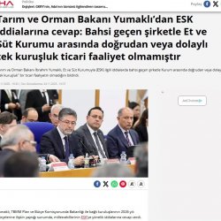 Tarım ve Orman Bakanı İbrahim Yumaklı, Et ve Süt Kurumu Hakkındaki İddialara Açıklık Getirdi