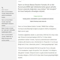 Tarım ve Orman Bakanı İbrahim Yumaklı, Et ve Süt Kurumu Hakkındaki İddialara Açıklık Getirdi