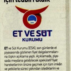 Et Fiyatlarına İlişkin Tüm Tedbirler Alındı